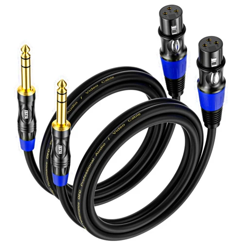 EBXYA XLR Female to 1/4 Inch TRS - Balanced XLR Microphone Cable to 6.35mm Jack Lead, 6ft 2 Pack
