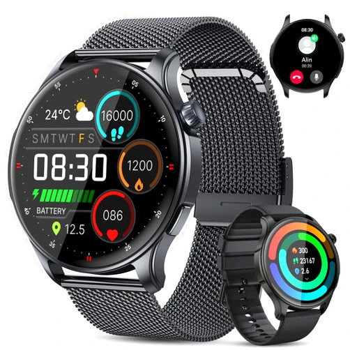 Oiviato Smart Watch for Men Women Fitness: Make Answer Call Running Digital Mens Watches Waterproof Smartwatch Android Phone iPhone Samsung Compatible Step Pedometer Tracker Heart Rate Sleep SpO2 Monitor