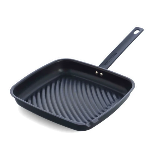 Merten & Storck Pre-Seasoned Carbon Steel Square Grill Pan, Cast Iron, Lightweight and Durable, Sear Grill Broil Fry, Indoor Outdoor Cooking, Easy to Clean, Oven Safe, Induction, Steel Handle, Black