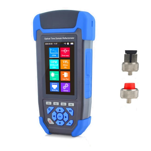 SKYSHL 1310nm/24dB+1550nm/22dB SM OTDR with OPM+OLS+VFL+Event Map+Loss Test+RJ45 Sequencer+RJ45 Cable Tracer Handhold Mini Fiber Tester Compatible with APC&UPC SC+FC+ST+LC Connector-SS303T-2A1