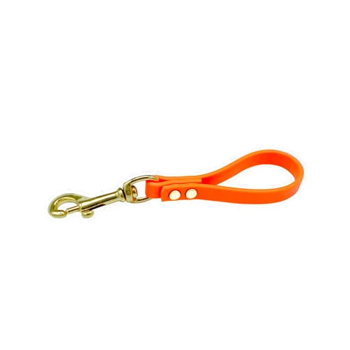 JIM HODGES DOG TRAINING Biothane Training Tab Leash for Dogs, Brass Hardware, No Pull with Easy Grip Handle, Made in The USA, Professional Grade-Orange