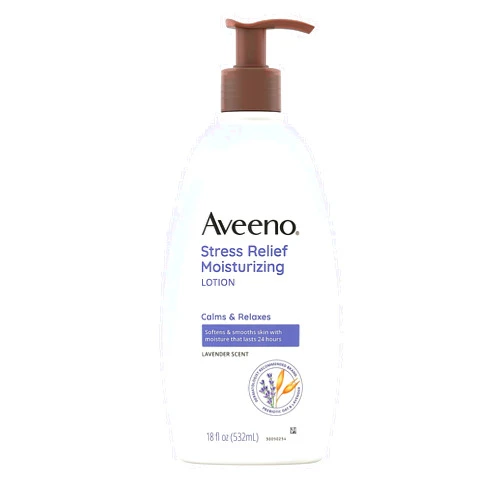 Aveeno Stress Relief Moisturizing Body Lotion with Lavender Scent, Natural Oatmeal to Calm & Relax, Non-Greasy Daily Stress Relief Lotion, 18 fl. oz (Pack of 3)