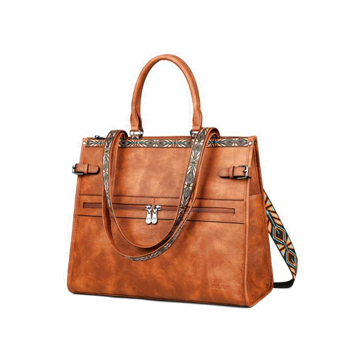 FADEON Laptop Bag for Women Designer PU Leather Large Tote Bags Packpack Purses with 15.6 Laptop Compartment Shoulder Handbag