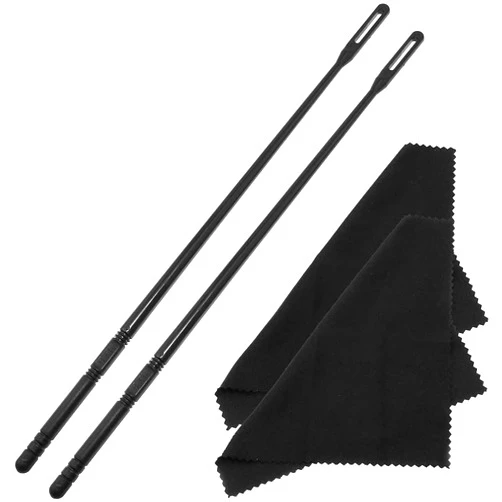 Esowemsn 2 Sets Flute Cleaning Rod and Cloth Cleaning Swabs Flute Cleaning Kit Flute Polishing Cloth Woodwind Instruments Flute Sticks
