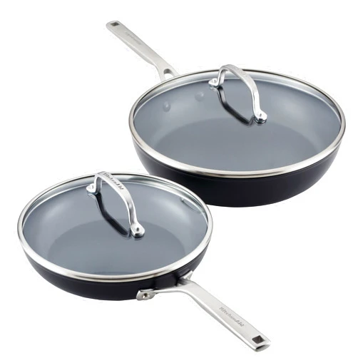 KitchenAid Hard Anodized Induction Nonstick Frying Pans/Skillet Set, 4 Piece - Matte Black