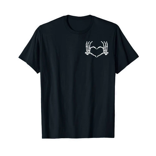 Skeleton Halloween For Women Men Kids Boys Girls Skeleton Hands Heart Halloween Costume men women Girls T-Shirt