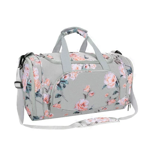 MOSISO Sports Duffel Peony Gym Bag with Shoe Compartment for Men/Women Dance Travel Weekender