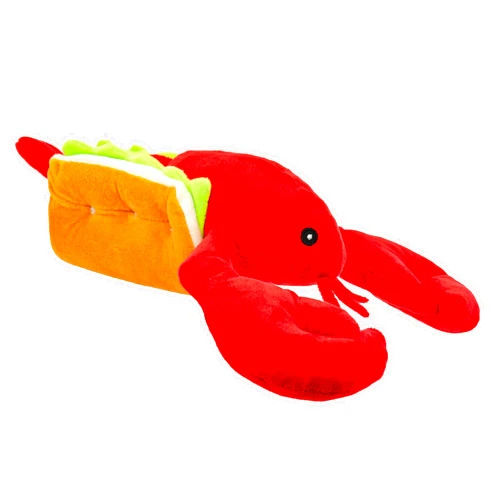 Giftable World 10 Inch Plush Pet Toy Lobster Roll with Squeaker and Crinkle