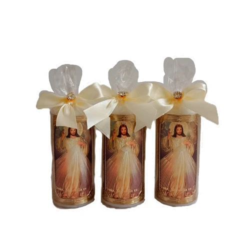 Handmade Mini devotional prayer candle (12 pieces) (Image Lord Of Divine Mercy)