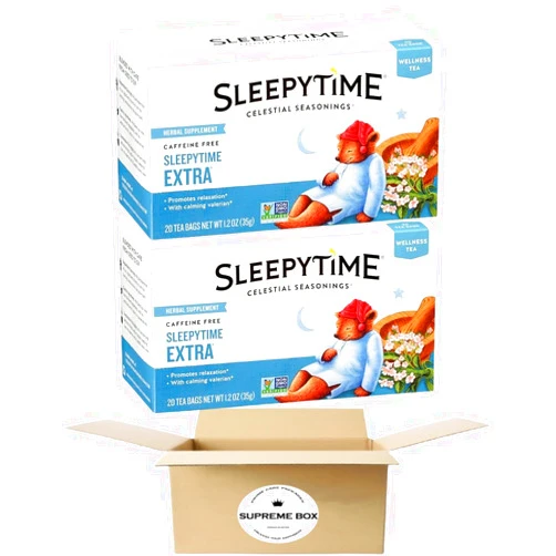 SUPREME BOX Celestial Seasoning Sleepytime Extra Caffeine Free Wellness Tea - 20ct - Pack of 2 (40 ct in total)