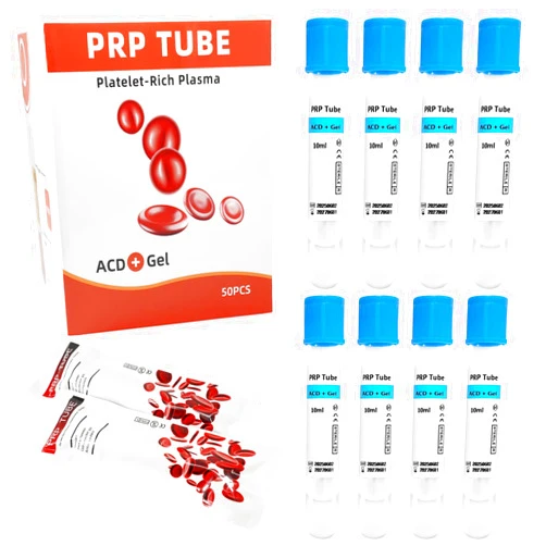 Generic 50-Pack 10ml PRP Tubes with ACD and Separation Gel – Sterile Disposable Vacuum Tubes for Medical and Laboratory Use