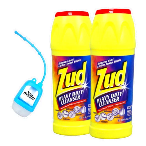 Moofin Zud Heavy Duty Cleanser Powder Cleaner 16 oz Hand Sanitizer Dispenser, All Purpose Cleaning Powder, Removes Rust, Tough Stains, For Bathtub, Pans, Pots, Sinks, Toilet Bowl (Pack of 2)