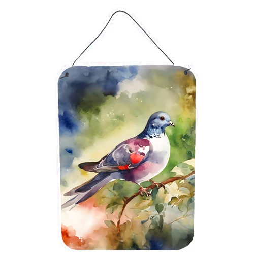 Caroline's Treasures Pigeon Wall or Door Hanging Prints Aluminum Metal Sign Kitchen Wall Bar Bathroom Plaque Home Decor Front Door Plaque, 12x16, Multicolor
