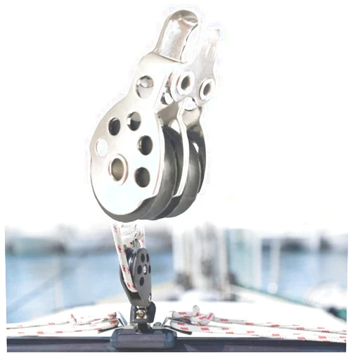 UISKEDS Marine Double Pulley Block for Boat Sailing Sailboat Kayak Pulling Roller Rope Accessories, Runner Diameter: 25mm
