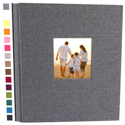 potricher Linen Hardcover Photo Album 4x6 1000 Photos Large Capacity for Family Wedding Anniversary Baby Vacation (Gray, 1000 Pockets)