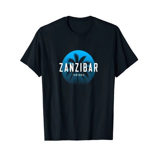 Zanzibar Tanzania T-Shirts & Tees Zanzibar Vintage Palm Tree Beach Design T-Shirt
