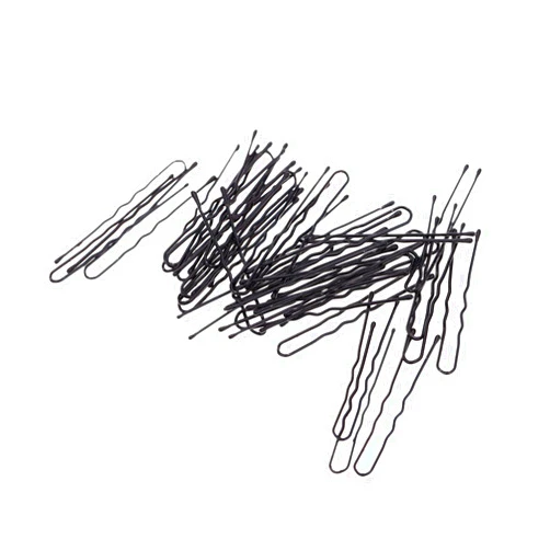 Muzlee 200pcs Thin U Shape Hair Bobby Pin Black Metal Clips For Hair Styling Black Color
