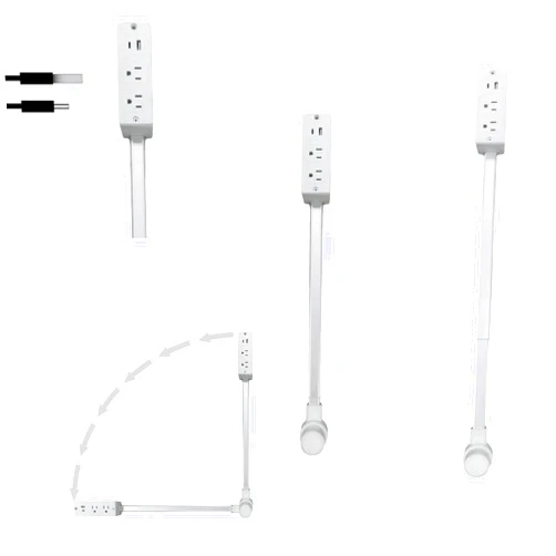Bjlysk 180° Rotating Outlet Extender with 22