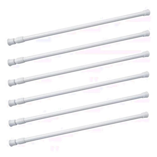 ave split Spring Tension Curtain Rod 6 pcs stretchable No need screw tool Single Rods Max Load bearing 2lb (15.5