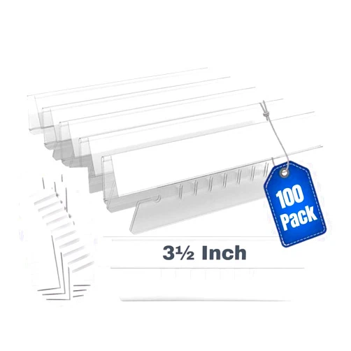1InTheOffice Clear Hanging Folder Tabs and Inserts, Plastic Clear Tabs and Inserts, File Folder Tabs, 3-1/2
