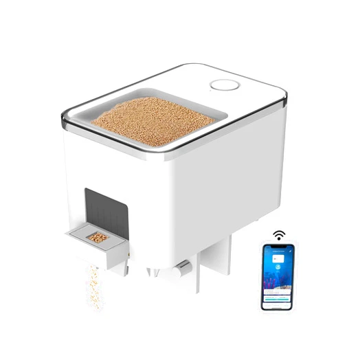 KIVNIEHI WiFi Automatic Fish Feeder for Aquarium, Precise Food Distribution Fish Feeder Automatic Dispenser for Fish Tank with App Control Timer USB Powered, Suitable for Pelleted Fish Food