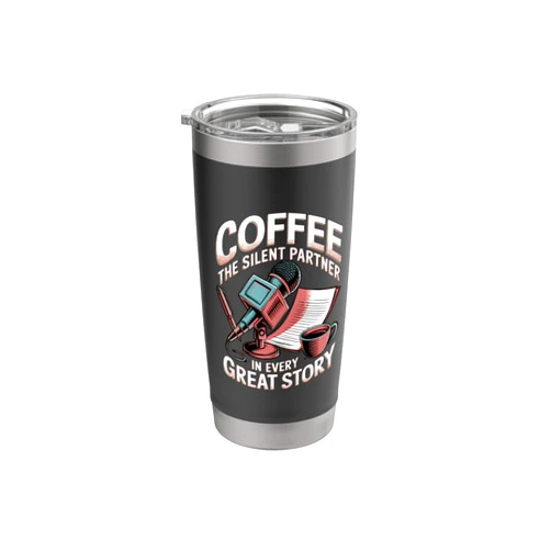 Journalism Author Microphone Writing News Reporter Coffee Drink Journalists News Anchor Writer Media Journalist Stainless Steel Insulated Tumbler