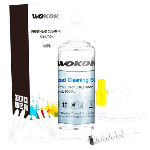WOKOK Printer Cleaning Kit | Printhead Cleaning Kit | for Inkjet Printers HP/Brother/Epson/Canon WF-7710 WF-3640 7620 8600 8610 8620 WF-2750 WF-2650 ET-2750 ET-2650 C88 Liquid Printers Nozzle（100ml）