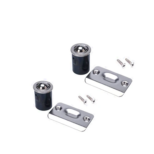 Enconker 2 Pack Closet Door Ball Catch Cabinet Stainless Steel Adjustable with Strike Plate Drive-in Spring Ball Latches Brushed Stain Finish Ball Catch Hardware Rust Proof for Door Kitchen