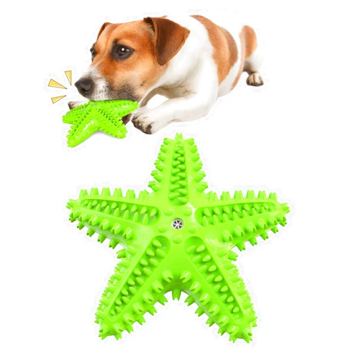 Carllg Dog Toys for Aggressive Chewers, Puppy Teething Chew Toys, Durable Indestructible Squeaky Interactive Puzzle Starfish Toys for Small Medium Large Breed