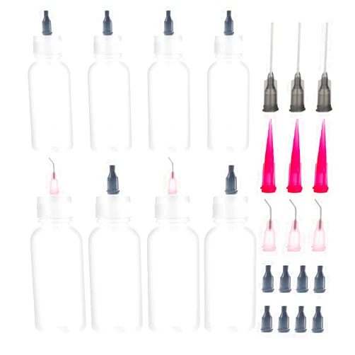 KIGITIK 8 Pack 30ml+50ml Precision Tip Applicator Bottle, Tip Squeeze Bottle, Glue Applicator Bottles, for Paint, Quilling, Craft, Ink, Oil