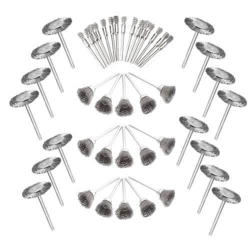 Mesee 45Pcs Steel Wire Brushes Wheels Set with 1/8