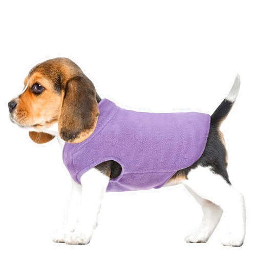 FUAMEY Dog Fleece Vest,Warm Sweatshirt Puppy Stretchy Sweater Pullover Dog Turtleneck Coat Dog Winter Jacket with Leash Hole, Dachshund Sweaters Yorkie Clothes for Small Medium Large Dogs Purle XXS