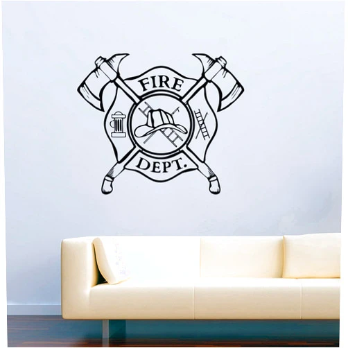 USA Decals4You Firefighter Vinyl Wall Decals Firefighter Logo Sticker Vinyl Murals Decor MK5084