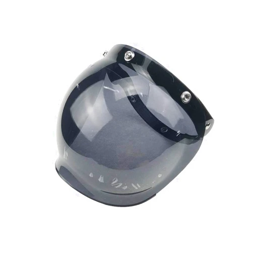 WANCAR Retro Motorcycle Bubble Visor Wind Shield Lens Universal For Standard 3-Snap Open Face Helmets(Smoke)
