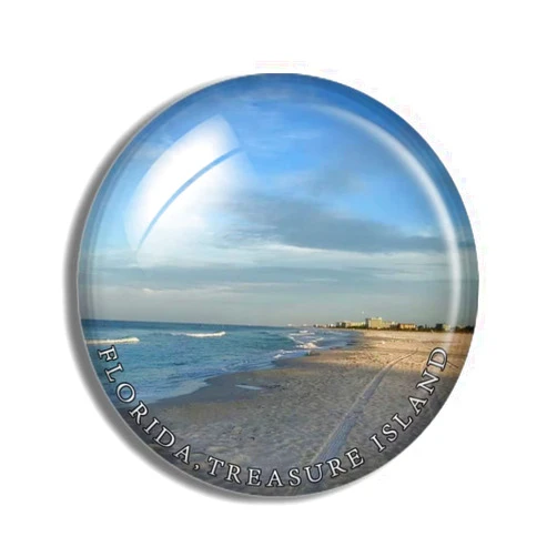 Weekino Crystal Fridge Magnets Treasure Island Florida‎‎ USA Travel Souvenir Funny Sticker for Gift Home Decoration Office Whiteboard