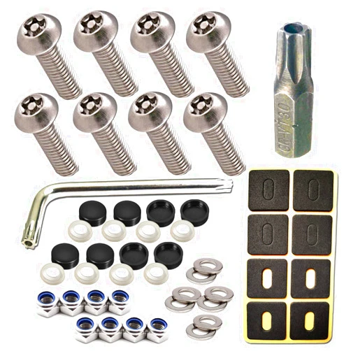 ZXFOOG License Plate Screws Anti Theft- 8 PC Button Head Torx M6 3/4