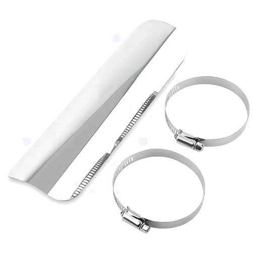 Keenso Universal Motorcycle Motorbike Exhaust Muffler Pipe Heat Shield Heat Insulation Cover Heel Guard Flame Staight Metal Exhaust Heat Shield Cover(Silver)