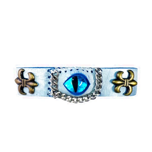 HDCKC Evil Eye Bracelet for Men,Evil Eye Beads Skeleton Punk Dark Style Leather Bracelet,Braided Wide Wristband Bracelet Anklet Wrap Blue Eye Strand Bracelets for Women Spiritual Jewelry Gift