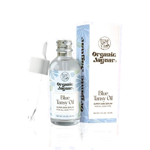 Organic Jaguar Blue Tansy Super Skin Face Serum, Night Moisturizer, Facial Oil with Jojoba Oil and Hydrating Ingredients to Support Healthy Aging and Help Reduce Wrinkles, All Skin Types, 2 fl oz