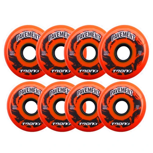 TronX Outdoor Pavement Asphalt Hilo 4-76MM/4-80MM 85A Inline Roller Hockey Wheels 8 Pack