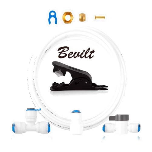 Bevilt Strainers for Water Lines, Fridge/Ice Maker Installation Kit, Connection for Home Master Reserve Osmosis System & Water Filters & Refrigerator, 1/4”