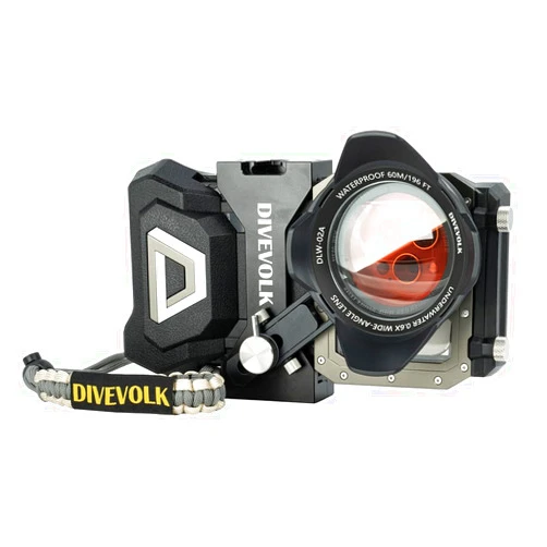 DIVEVOLK SeaTouch 4 MAX kit with 0.6X Wide Angle Lens for iPhone 12/12 Pro/12 Pro max/13/13 Pro/13 pro max/14/14 PLUS/14 PRO/14 PRO MAX