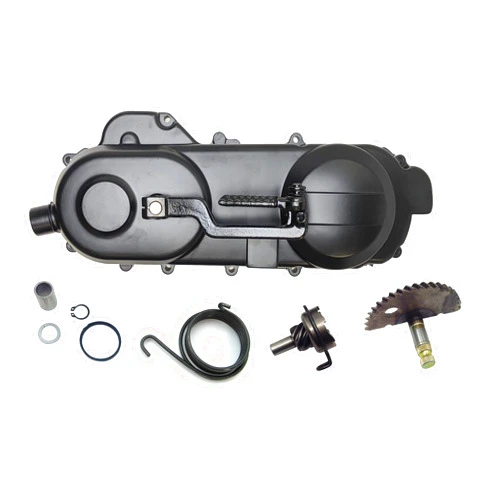 FixRightPro Complete Long Case Engine Drive Belt Cover for Chinese Scooters Mopeds with 50cc 139QMB GY6 Tao Tao Jonway Cover with Kickstart Gears and Lever