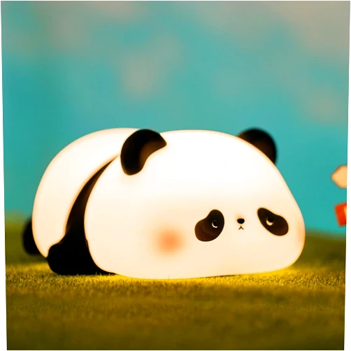 VTIGER Panda Night Light, LED Squishy Cute Lamp, Night Light for Kids, Silicone Panda Light, Dimmable Girls Baby Bedroom Nightlight, Rechargeable Touch Lamp for Breastfeeding Nursery Decor