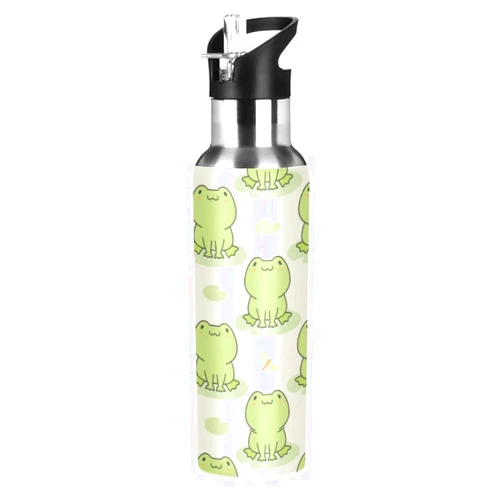 MNSRUU Insulated Water Bottle with Straw, Rainbow and Unicorns Stainless Steel Flasks for Sports Cycling Hiking School
