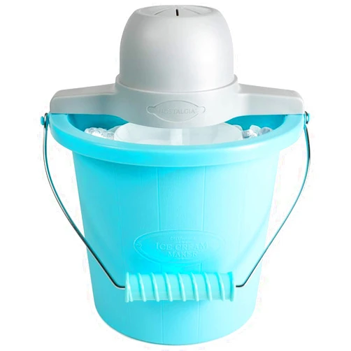 Nostaglia Ice cream,yogurt maker-Nostalgia Electrics 4-Quart Blue Bucket Electric Ice Cream Maker-Ice Cream Machine-Fill The The Electric Motor Do The Churning For You-Ice Cream Maker-Guarenteed!