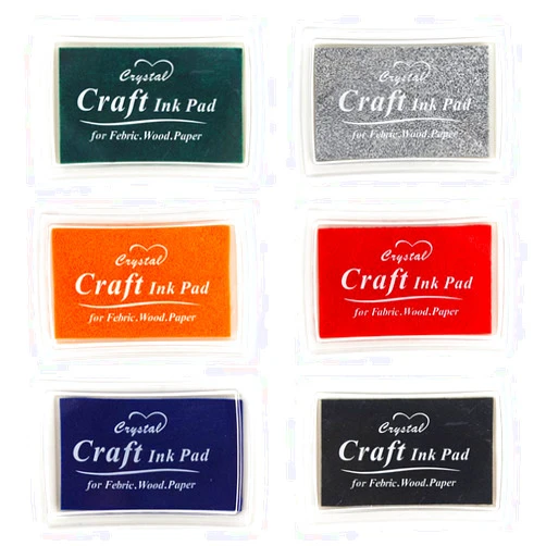 JZTang 6 Pcs Craft Ink Pad, Washable Ink Pads for Kids Multicolor Ink Pads for Rubber Stamps, Paper, Scrapbooking, Wood Fabric, 6 Unique Darken Colors