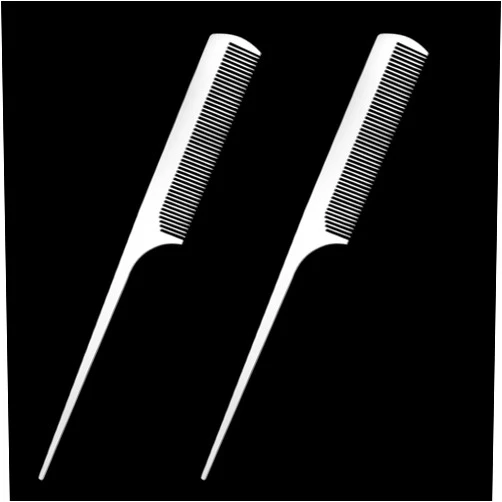 Sliverdew 2 PCS Metal Rat Tail Comb Stainless Steel Hair Combs Flat Top Fine Cutting Comb Teasing Pin Tail Barber Comb with Parting Tip for Braiding Hair, Rat Tail Comb with Metal Pick for Women Men