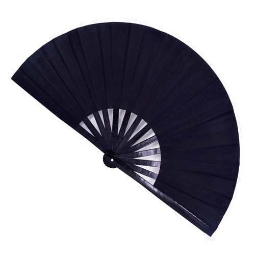 Amajiji Large Rave Folding Hand Fan for Men/Women, Chinese Japanese Kung Fu Tai Chi Handheld Fan Performance Fan Festival Gift Fan Craft Fan Folding Fan Dance Fan (Black)