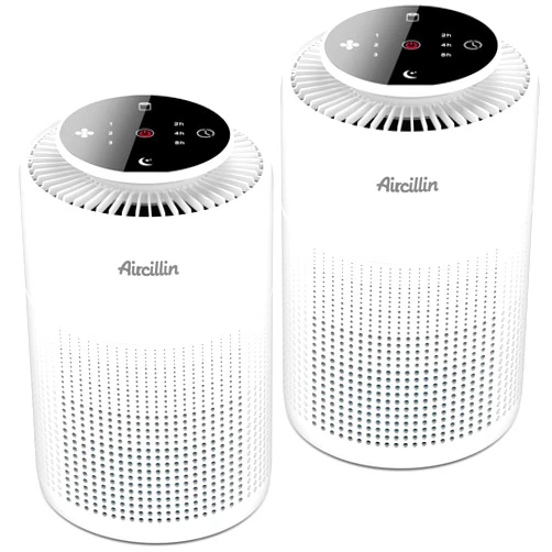Aircillin 2 Pack Air Purifiers for Home with HEPA Filters, Portable Air Purifier with Nightlight Speed Control, For Bedroom Living Room, 24dB Filtration System, AP070B